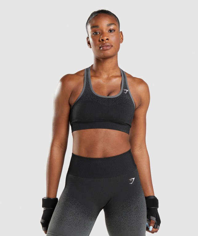 Sujetadores Deportivos Gymshark Adapt Ombre Seamless Sports Bra Negras Gris | F3ItxS8orPK